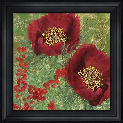 Framed Red Christmas Roses Print