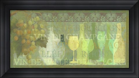Framed Wining and Dining Vin Blanc Print