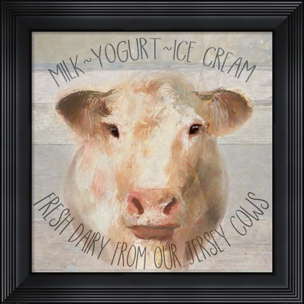 Framed Dairy Farm Cow Print