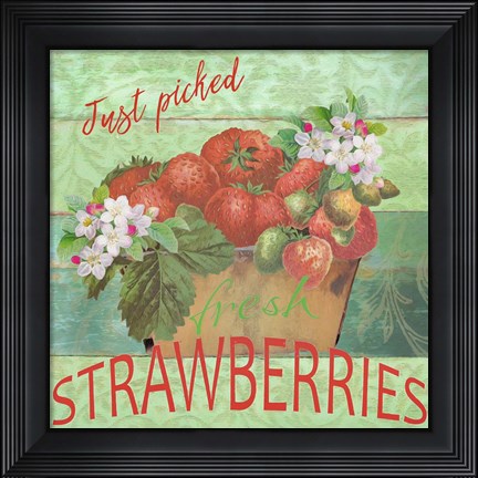 Framed Farmers Market Strawberries Print