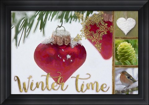 Framed Winter Time Heart Print