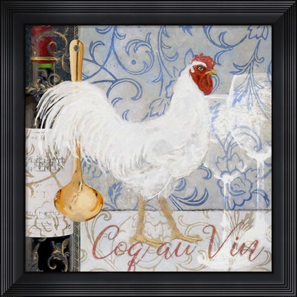 Framed Food And Wine - Coq Au Vin Print