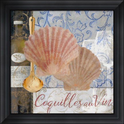 Framed Food And Wine - Coquilles Au Vin Print