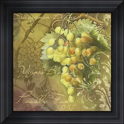 Framed Vignes Blancs Pouilly Fume Print
