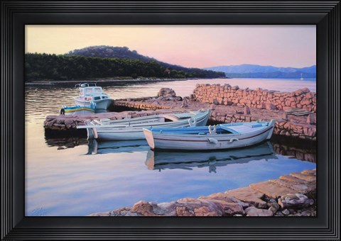 Framed Dalmatian Island Evening Print