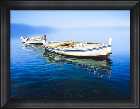 Framed Mist Over The Sea Print