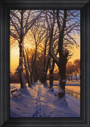Framed Snowy Evening Print