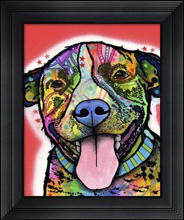 Framed Smiling Pit Bull Zoey Print
