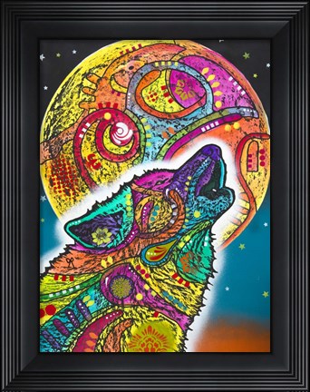 Framed Howling Wolf Print