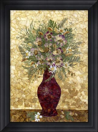 Framed Bouquet In Vase 1 Print