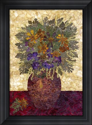 Framed Bouquet In Vase 2 Print