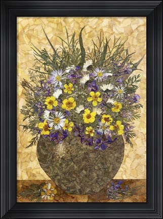 Framed Bouquet In Vase 3 Print