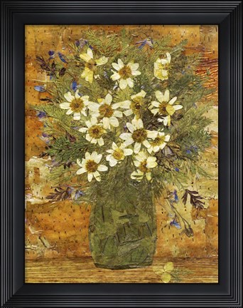 Framed Bouquet In Vase 7 Print