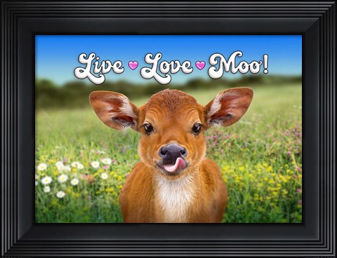 Framed Live Love Moo Print