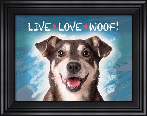 Framed Live Love Woof Print