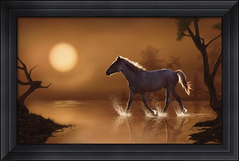 Framed Little Missouri Crossing Print