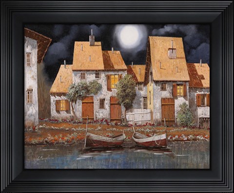 Framed Notte di Luna Piena Print