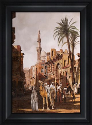 Framed Cammelli a il Cairo Print