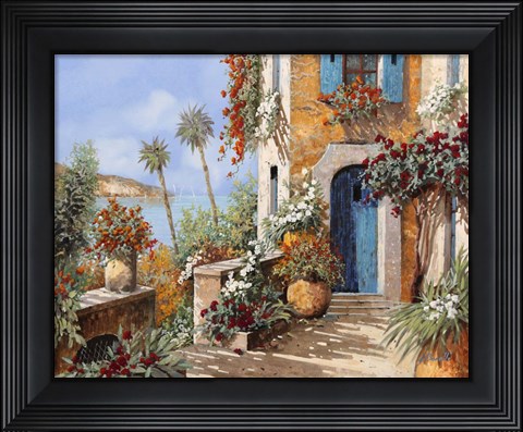 Framed Le Palme e la Porta Blu Print