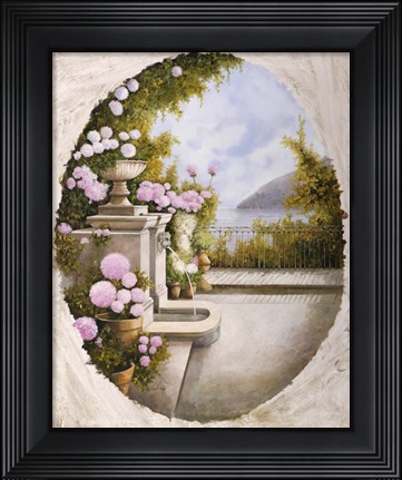 Framed La Fontana Sulla Terrazza Print