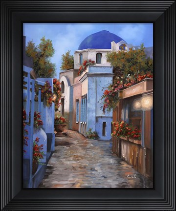 Framed Mattino In Grecia Print