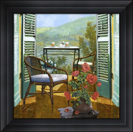 Framed Un Vaso Di Rose Print