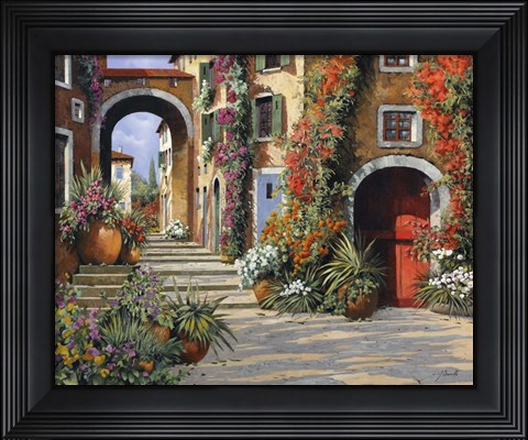 Framed Un'altra Porta Rossa Sulla Salita Print