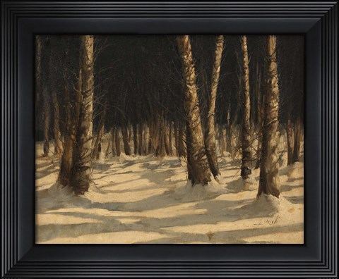 Framed Neve Di Notte Nel Bosco Print
