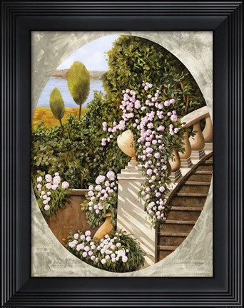 Framed Ovale Scala Con Vaso Print