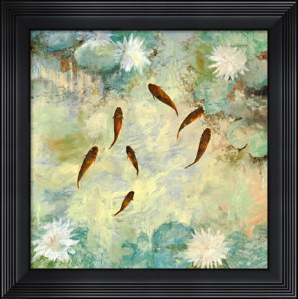 Framed Sei Pesci Verdi Print