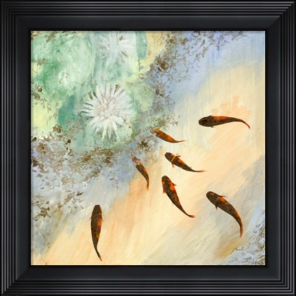 Framed Sette Pesci Verdi Print