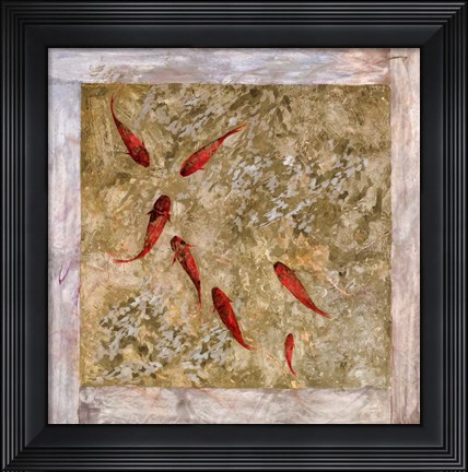 Framed 7 Pesci Rossi-Oro Print