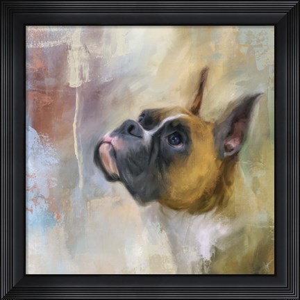 Framed Flashy Fawn Boxer Print
