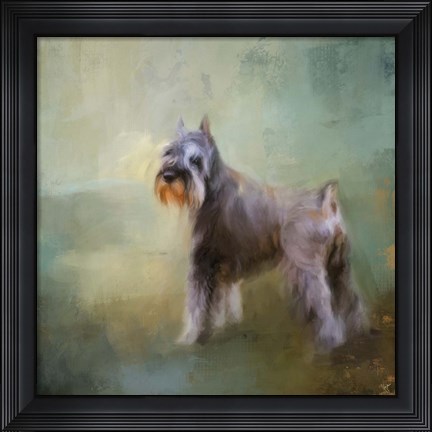 Framed Schnauzer On Patrol Print