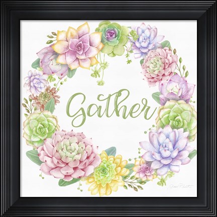 Framed Succulent Wreath A Print