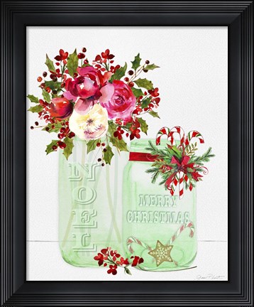 Framed Merry Christmas Mason Jars Print