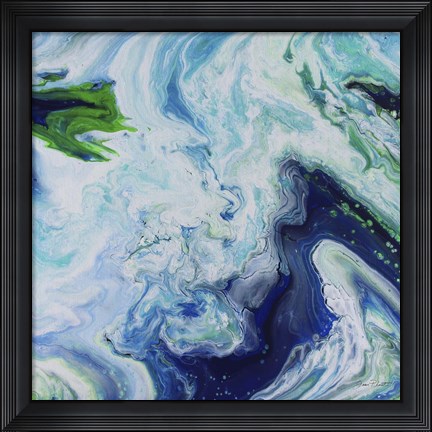Framed Blue Lagoon Abstract 3 Print