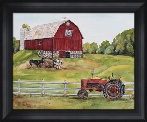 Framed Rural Red Barn B Print