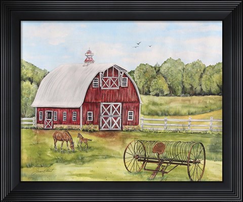 Framed Rural Red Barn C Print