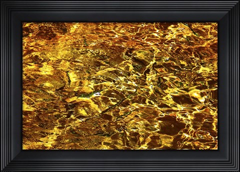 Framed Golden Water Abstract Print