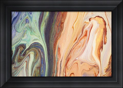 Framed Fluid Acrylic  Heating Waves 1 Print