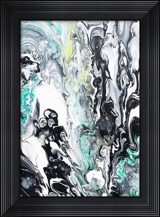 Framed Fluid Acrylic  In Tropical Jungles Print