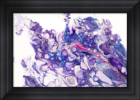Framed Fluid Acrylic Purple Fantasy Print