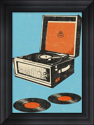 Framed Record Player Print