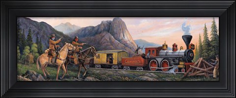 Framed Train Robbery Panoramic Print