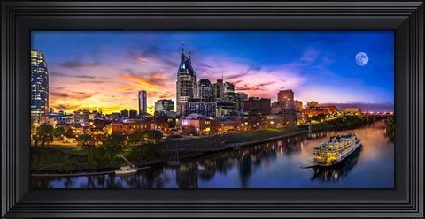 Framed Moon Over Nashville Print