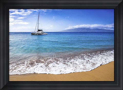 Framed Sailing Near Maui Print