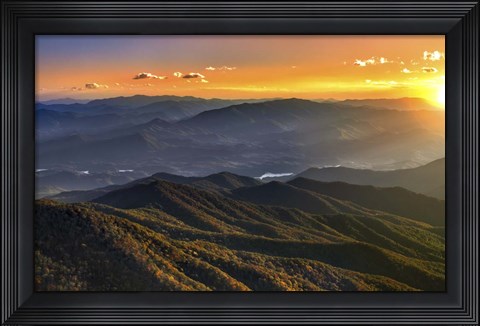 Framed Smoky Mountains Sunset Print