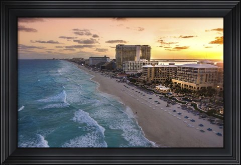 Framed Sunset On Cancun Print