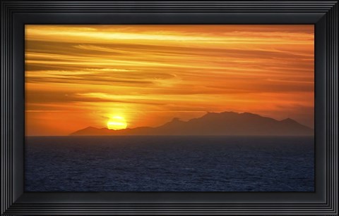 Framed Sunset Over The Caribbean Print